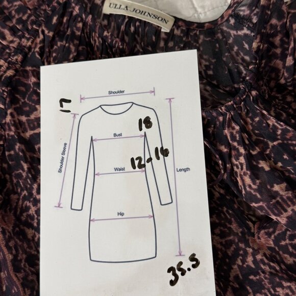 Ulla Johnson Silk Sheer Smocked Dress Size 2 - Picture 6 of 6